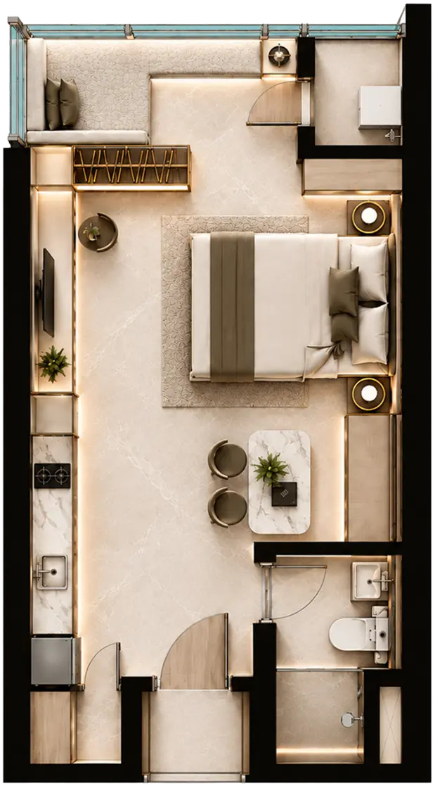 SOHO A Corner Floor Plan